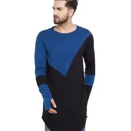 Hypernation Black & Royal Blue Full Sleeves T-Shirt image 1