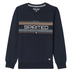 Monte Carlo Kids Navy Printed Full Sleeves Sweatshirt image 1