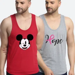 Friskers Multi Cotton Slim Fit Printed Vest - Pack of 2 image 1