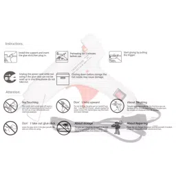 CRAFTYGUN 20 W Standard Temperature Glue Gun with 10 Sticks ON OFF Switch & Indicator 7 mm Stick Diameter White, (WHITEE)MINI-20WWT-10-ST image 5