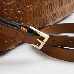 Elle Tan Logo Satchel Handbag image 3