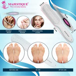 MAJESTIQUE 2-Pcs Foot Scrubber- Nail Filer & Foot Filer image 2