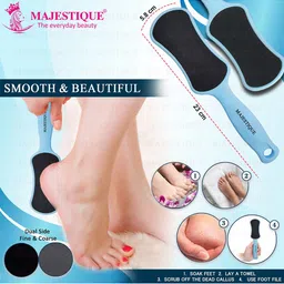 MAJESTIQUE 2-Pcs Foot Scrubber- Nail Filer & Foot Filer image 3