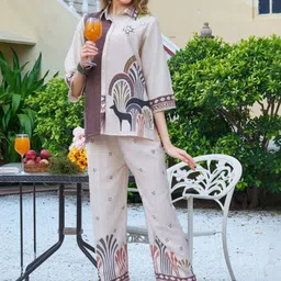 KALINI Women Viscose Rayon Tribal Printed Co-Ord Set-picture-31