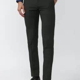 Van Heusen Dark Grey Slim Fit Flat Front Trousers-image-24