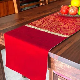 PILOVILO Maroon & Yellow Ethnic Motifs Woven Design Table Runners image 2