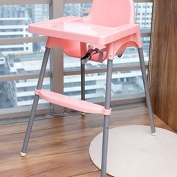 fab n funky Multi-Functional Portable Folding Feeding Eating Highchair Plastic Kids Baby High Chair With 2 Level Height Adjustment - Pink-picture-18
