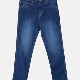 Kiddopanti Full Length Mild Wash Stretchable Denim Jeans - Blue-picture-28