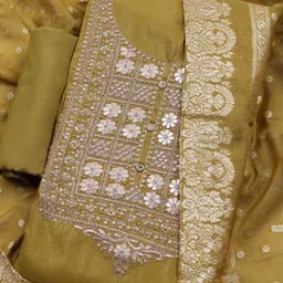 Meena Bazaar Floral Embroidered Sequinned Work Unstitched Dress Material-picture-35