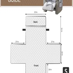HOKIPO White & Grey Printed Polyester 1 Piece Sofa Cover image 2