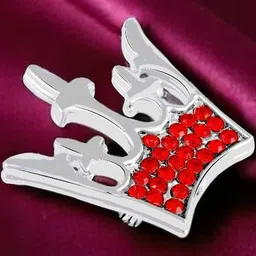 Mahi Men Red Regal Crown Crystal Lapel Pin-picture-10