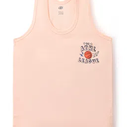 Zero Knit Sleeveless Vests With Text Print Pack of 3 - Pink Aqua & Peach image 2