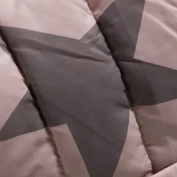 Babyhug Woven Full Raglan Sleeves Hooded Padded Jacket with Star Print - Beige image 3