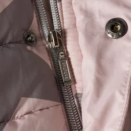 Babyhug Woven Full Raglan Sleeves Hooded Padded Jacket with Star Print - Beige image 4