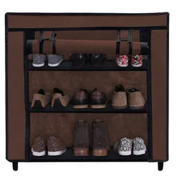 Urban Choice 3-Layer Brown Metal Shoe Rack Durable & Space-Saving Organizer image 4