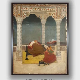 INDIAN CLASSIC ART Brown & Beige Wooden Indian Folk Painting Wall Art-picture-30