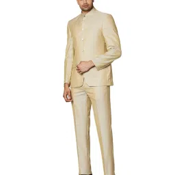 Raymond Beige Regular Fit Bandhgala Suit image 4