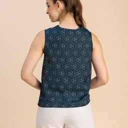 Moomaya Teal Printed Top image 2