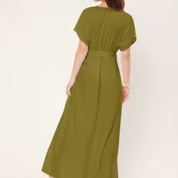 Moomaya Olive Relaxed Fit Maxi Dress image 2