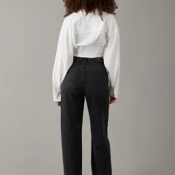 American Eagle Outfitters Black Cotton Mid Rise Jeans image 2