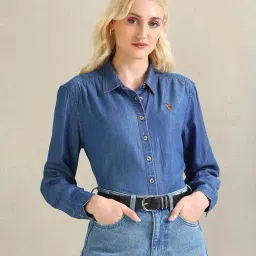 U.S. Polo Assn. Blue Cotton Shirt-image-39