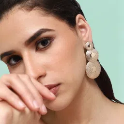 Sohi Gold Plated Party Designer Dangler Earrings image 2