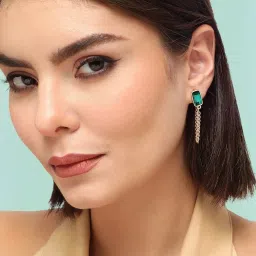 Sohi Gold Plated Party Designer Dangler Earrings image 2