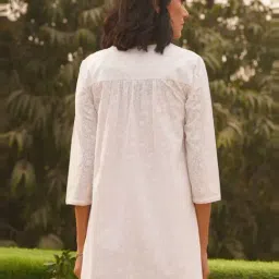 Jaypore White Block Print Regular Fit Tunic image 2