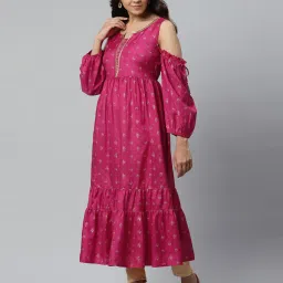 Aurelia Pink Floral Print A Line Kurta image 4