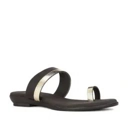 Bata Women's FELICE E Black Toe Ring Sandals-image-4