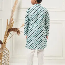 StyloBug Boys Green Tie and Dye Kurta Set image 2