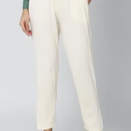 Van Heusen White Tapered Fit Trousers image 1