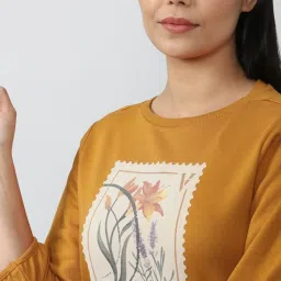 Van Heusen Orange Cotton Printed Sweatshirt image 5