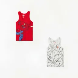 Fame Forever by Lifestyle Kids Red & White Cotton Printed Vest (Pack of 2)-picture-29