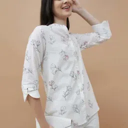 Colour Me by Melange White Cotton Printed Shirt-picture-26