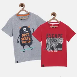 3PIN Kids Multi Cotton Printed T-Shirt Pack Of 2-image-79