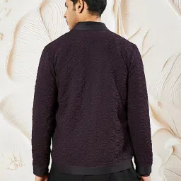 Vastramay Purple Regular Fit Self Pattern Jacket image 2