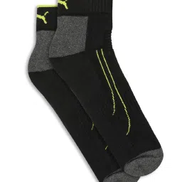 Puma Black & Medium Gray Heather Cotton Solid Socks Pack of 2 image 2