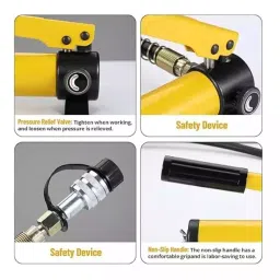 Hartley Hydraulic Cylinder Jack with Hand Pump Kit 5 Ton (5000 Kg) Load Capacity Alloy Steel Yellow, FPY-5+180 image 3