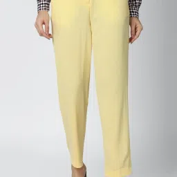 Van Heusen Yellow Tapered Fit Trousers image 1