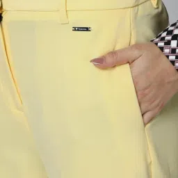 Van Heusen Yellow Tapered Fit Trousers image 5