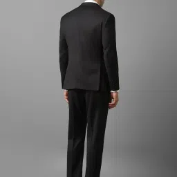 louis philippe Men Black Slim Fit Textured Formal Three Piece Suit image 2