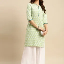 Rangita Lime Green & Black Printed Straight Kurta - Pack OF 2 image 2