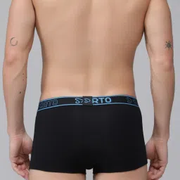 Sporto Black Cotton Regular fit Solid Trunk (Pack of 2) image 2