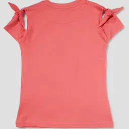 Gini & Jony Kids Peach Cotton Printed Top image 2