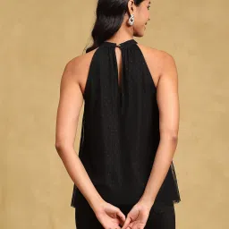 Label Ritu Kumar Black Embellished Top image 2