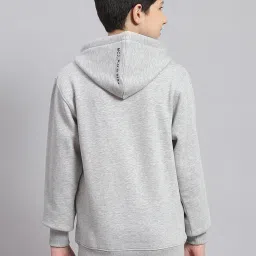 Monte Carlo Kids Grey Melange Printed Full Sleeves Sweatshirt image 2