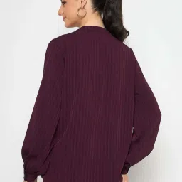 MADAME Purple Striped Top image 2