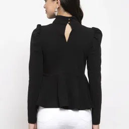 KASSUALLY Black Relaxed Fit Peplum Top image 2