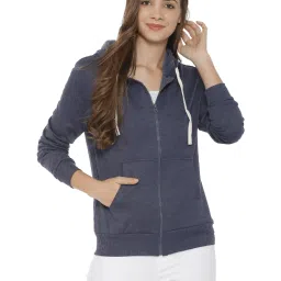 Campus Sutra Navy Relaxed Fit Hoodie image 1